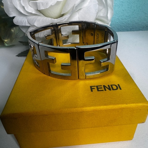 Fendi Jewelry - Fendi Silver FF Cutout Bracelet